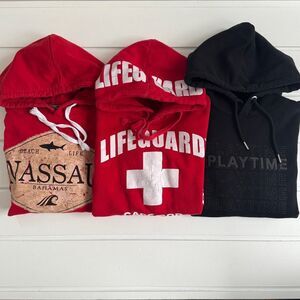 Lifeguard, Bahamas, & Google Play Men's Sweatshirt Hoodie Lot 1 XXS 2 Small